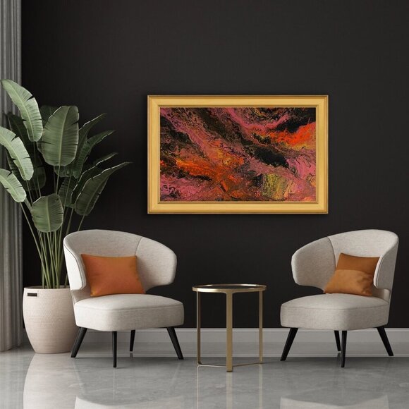 Large Original Modern Acrylic Abstract Wall Art Painting‎ Titled Psychedelic - Picture 2 of 10